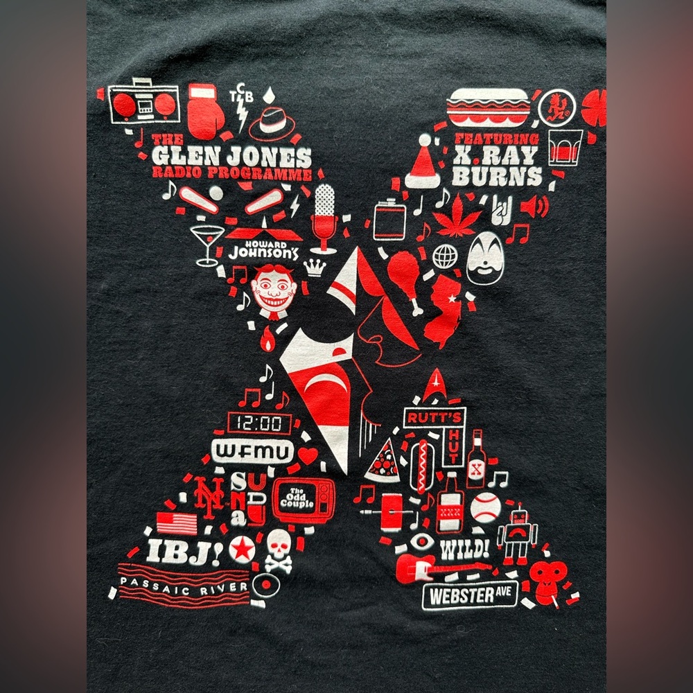 WFMU Glen Jones X. Ray Burns T-Shirt New Jersey Radio